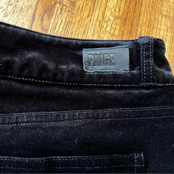 Paige Verdugo Women's Black Velvet Overdyed Ultra Skinny Jeans Pants Size 31 - Picture 4 of 10